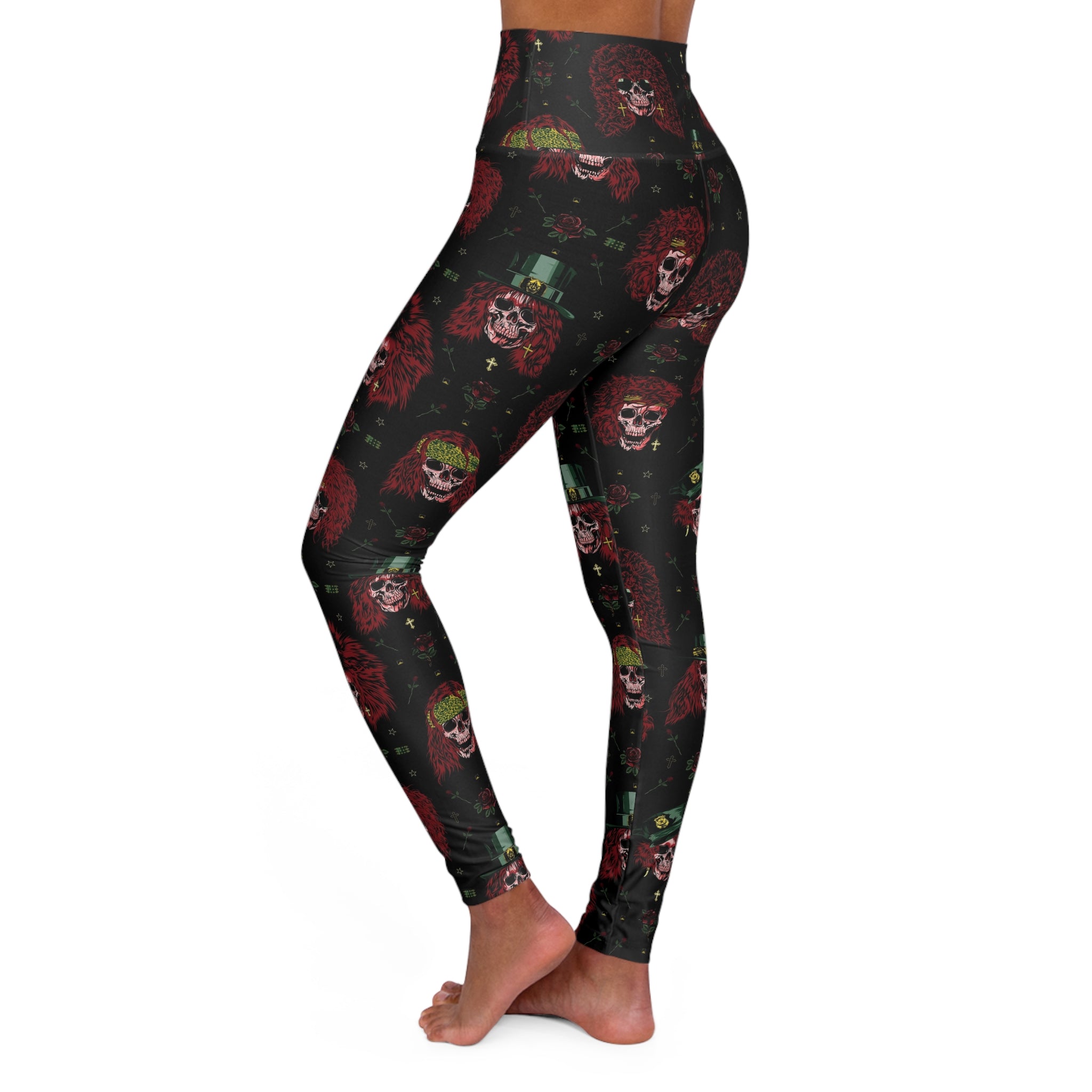 Rock N Roll Never Gets Old Skull Yoga Leggings